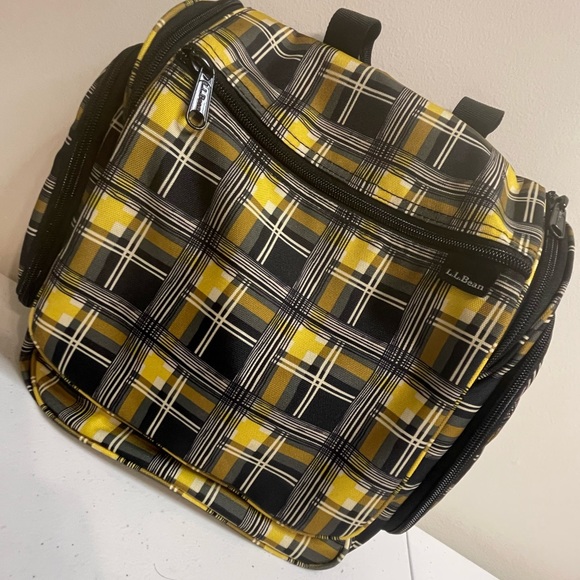 L.L. Bean Bath Ll Bean Toiletry Travel Bag Yellow Black White Checkered Poshmark